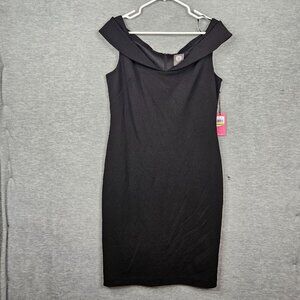 Vince Camuto Black Off-The-Shoulder Sheath Women's Dress Size 14 NEW